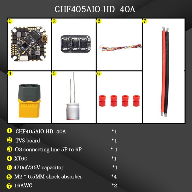 Drone Flight Controller - ABTI-GHF405AIO-HD 40A AIO Kontroler Lotu F405